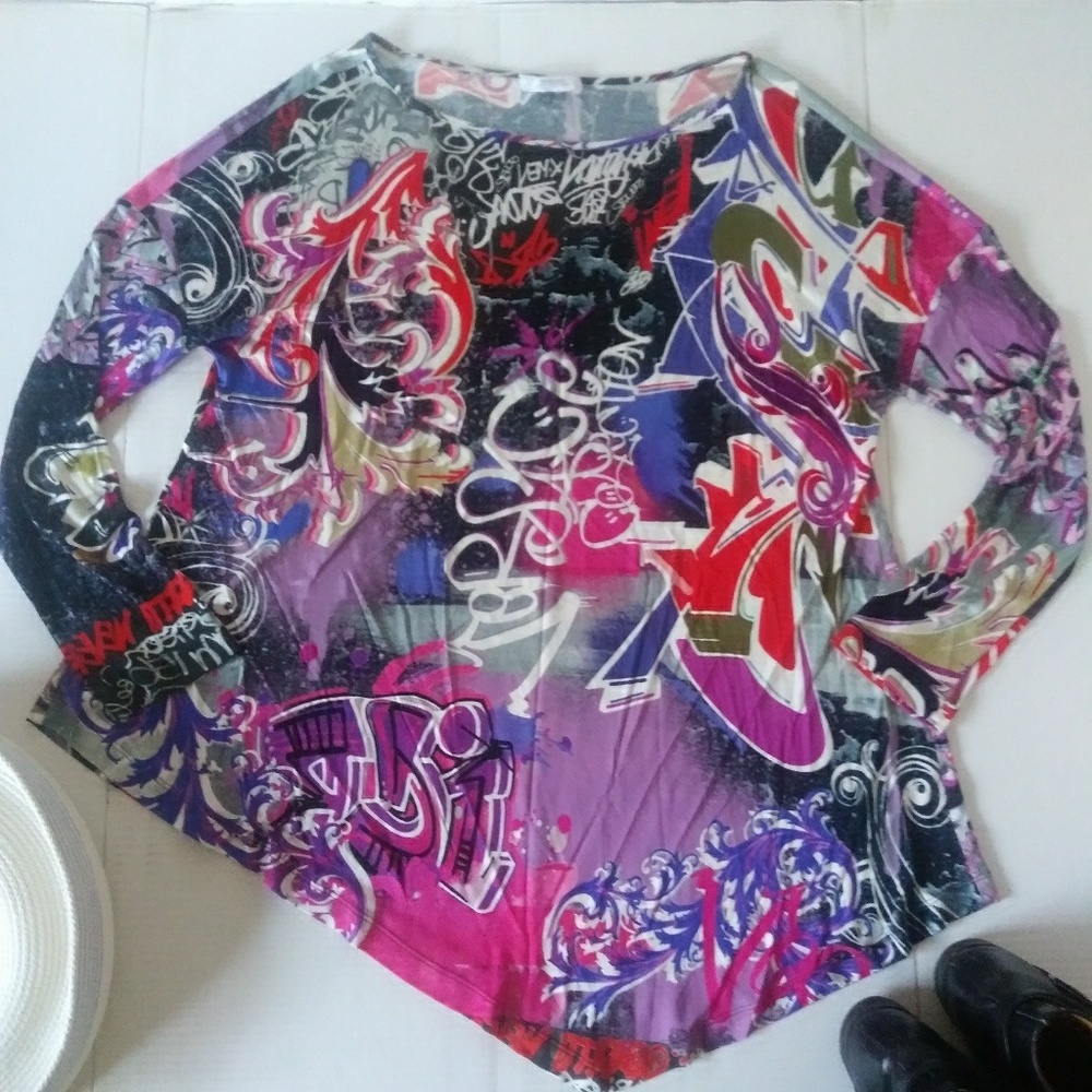 VERSACE COLLECTION Long Sleeve Loose Tunic Top